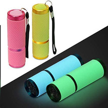 Adecco Llc 9 Led Glow In Dark Flashlights, 4 Pack Rubber Coated Small Flashlight - £28.76 GBP