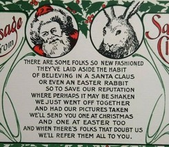 Christmas Postcard Prince Message From Santa Claus &amp; Easter Bunny 1909 Peabody - £41.31 GBP