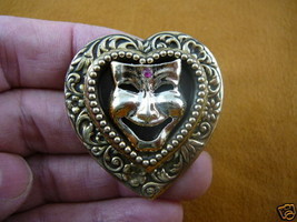 (BR-200) Theater mask face pink bindi heart lover pin pendant - £19.87 GBP