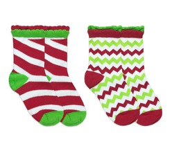 Jefferies Socks Stripe Pattern Ruffle Cotton Holiday Crew Novelty Costume - £7.17 GBP