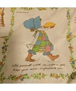 Vintage Holly Hobbie Twin Fitted Sheet Morgan Jones Muslin Words Of Wisd... - $35.03 CAD
