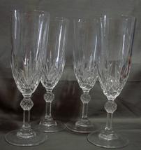  Set of 4  Royal Crystal Rock Fluted Champagne Glasses Linea Gala Pattern - £13.33 GBP