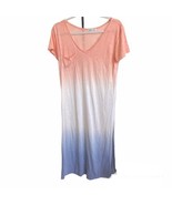 Tassels N Lace short sleeve hombre sleep dress Size Small Peach Blue Whi... - $12.30 CAD