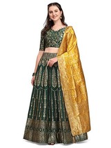 Lehenga Choli &amp; Dupatta Jacquard Womens Wedding Party Khusbhu dress Free Size - £35.53 GBP