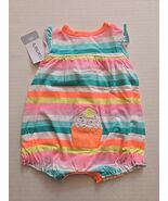 Carter's Romper For Girls Size Newborn Cupcake On Bottom Creeper - $3.47