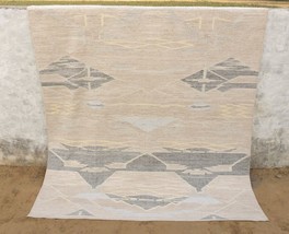 New 8x10 Beige washout Silk Swedish Scandinavian Flat-weave Rug Turkish Kilim - £757.98 GBP