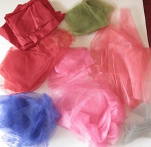 Organza Fabric Remnant Scraps Variety Colors &amp; Sizes - £9.74 GBP