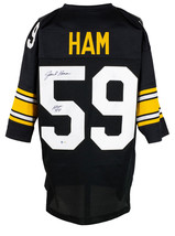 Jack Ham Firmado Negro Personalizado Pro Estilo Fútbol Camiseta Hof 88Bas ITP - £77.52 GBP