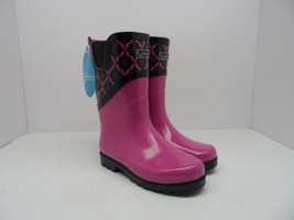 Puddletons Kid&#39;s Classic Winter Snow Boots PK201V Black/Pink Youth 6 - $28.49