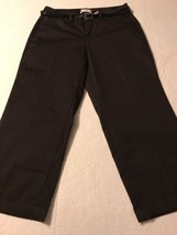 Dockers Women&#39;s Pants Brown Metro Capri Pants Curvy Belted Size 6  - $11.88