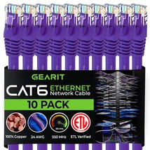 GearIT Cat 6 Ethernet Cable 2 ft (10-Pack) - Cat6 Patch Cable, Cat 6 Pat... - £32.20 GBP