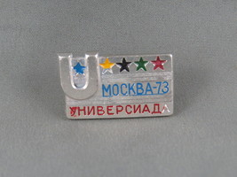 Vintage Sports Pin - The Universiade Games 1973 Moscow - Stamped Pin  - $15.00