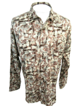 TRIUMPH of CALIFORNIA Men shirt vintage 1990s pit to pit sz L abstract - £21.70 GBP