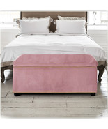 Velvet Upholstered Ottoman Storage Box Bedroom Footstool Blanket Toy Box  - $135.00