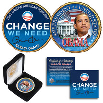 BARACK OBAMA 24K Gold Plated 2-Sided JFK Half Dollar with Box ** SPECIAL... - $12.16