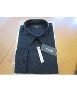 Marquis 009 Mens Button Down Dress Shirt Black Sz 17.5  32-33 New Regula... - €19,49 EUR