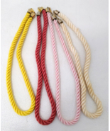 4 Rope Fabric Cord Necklace w/Clasp Ivory Pink Yellow 10-1/2&quot; - £6.22 GBP