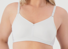 Breezies Jacquard Back Smoothing Wirefree Bra- STERLING, 40D - £19.24 GBP