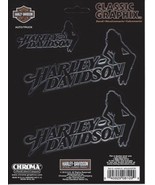HARLEY DAVIDSON MOTORCYCLES CLASSIC SILHOUETTE LADY  LOGO 5&quot; STICKER DECAL - £19.61 GBP