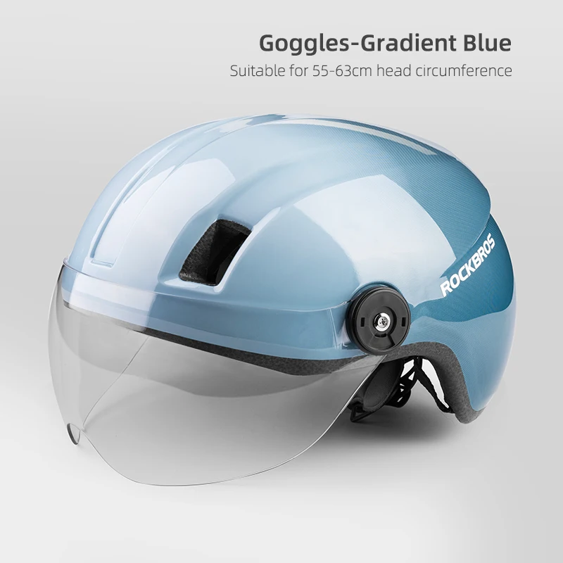 ROCKBROS Electric Bicycle Helmet Men Women MTB Road Bike Helmet With Goggles Mot - £262.07 GBP