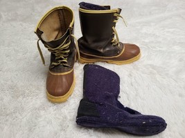 VTG Sorel Kaufman Winter Duck Boots Size 9? Wool Liner* Heavy Duty! Canada Men&#39;s - £20.08 GBP