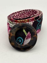 Vera Bradley Belt Pink &amp; Brown Floral Print Faux Tortoiseshell Buckle Reversible - £9.03 GBP