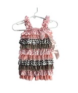 Pink Gray Girls Baby Toddler Size 12 18 Months Tiered Romper 1 pc shorts... - £15.56 GBP