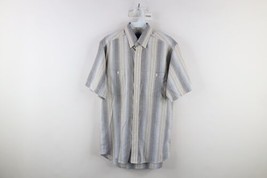 Vtg 90s Streetwear Mens S Faded Striped Color Block Short Sleeve Button ... - $44.50