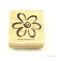 Delightful doodles 2002 - Flower - 1 3/4&quot; Rubber Stamp  wood mounted - $0.99