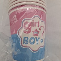 Gender Reveal Party Cups Girl Or Boy Paper Punch Drinking 24 count  - £9.35 GBP