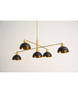 Mid Century 5 Light Art Deco Style Raw Brass Chandelier Bungalow Light F... - $622.71