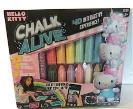 Hello Kitty Chalk Alive 4D Interactive Chalk Art 4 Stencils 12 Washable Chalks - £8.89 GBP