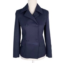Reiss Blazer 4 Navy Double Breasted Twill Wool Blend Stretch - £79.75 GBP