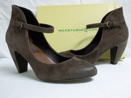 Max Studio Size 7.5 M Beset Dark Brown Suede Mary Janes Heels New Women&#39;s Shoes - £88.10 GBP