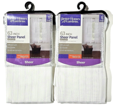 2 Pack Better Homes &amp; Gardens 52x63inL Sheer Panel Woven Stripe Arctic White - £20.82 GBP