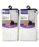 2 Pack Better Homes &amp; Gardens 52x63inL Sheer Panel Woven Stripe Arctic W... - $25.99