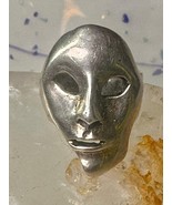 Vintage Face ring mask band fisize 7.50 sterling silver women - $4,071.55 MXN