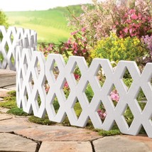 Set of 4 Flexible White Lattice Fence Garden Border Landscape Lawn Edgin... - £15.91 GBP