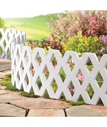 Set of 4 Flexible White Lattice Fence Garden Border Landscape Lawn Edgin... - £17.25 GBP