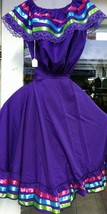 Womens Full Super Wide Skirt &amp; Top Set Dress W/Ribbon For Folklorico Dan... - $79.70+