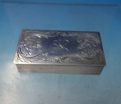 Lutz Sterling Silver Stamp Box Handmade Bright-Cut Flowers c.1910 (#5588) - £149.93 GBP