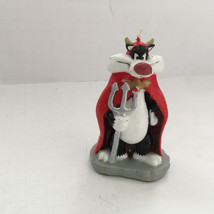 Rare retro 1997 warner bros. Sylvester the cat halloween devil candle - $19.75