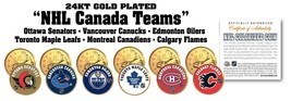 All Nhl Canada Hockey Teams Canadian Quarter 6-Coin Set 24K Gold Plated Licensed - £17.43 GBP