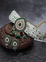 Elegant Kundan Bridal Women Karishma Bridal Jewelery Necklace Earrings Handmadeh - £25.98 GBP