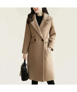 Women Overcoat Stylish Mid-length Women&#39;s Overcoat with Turn-down Collar... - €60,97 EUR+