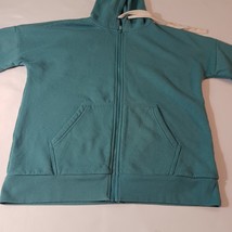 Zenana OJ-35038 Womens Cotton Blend Teal Full Zip Drawstring Hoodie Sweatshirt S image 9