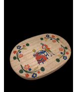 Vintage Wood Folk Art Primitive Painted Early American Colonial Box Old ... - $43.16 CAD