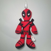 Marvel Deadpool Plush Red and Black With String to Hang 2010 Era 14&quot; Tall - $10.55