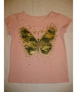 Healthtex Girl&#39;s T Shirt Size 2T Pink Shirt Green Camo Butterfly W Gold ... - $13.26 CAD