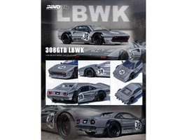 LBWK Liberty Walk 308 GTB #38 Gray Metallic 1/64 Diecast Model Car by In... - $32.98